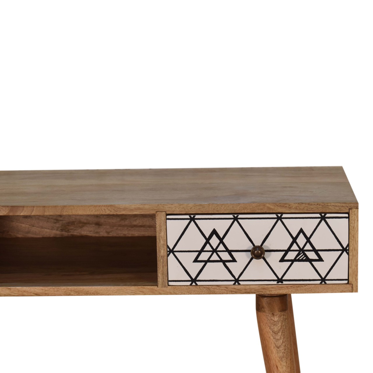 Solid Mango Wood Triangle Printed Writing Desk - Image 4