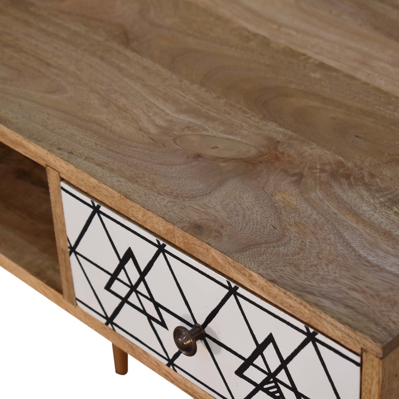 Solid Mango Wood Triangle Printed Writing Desk - Image 5