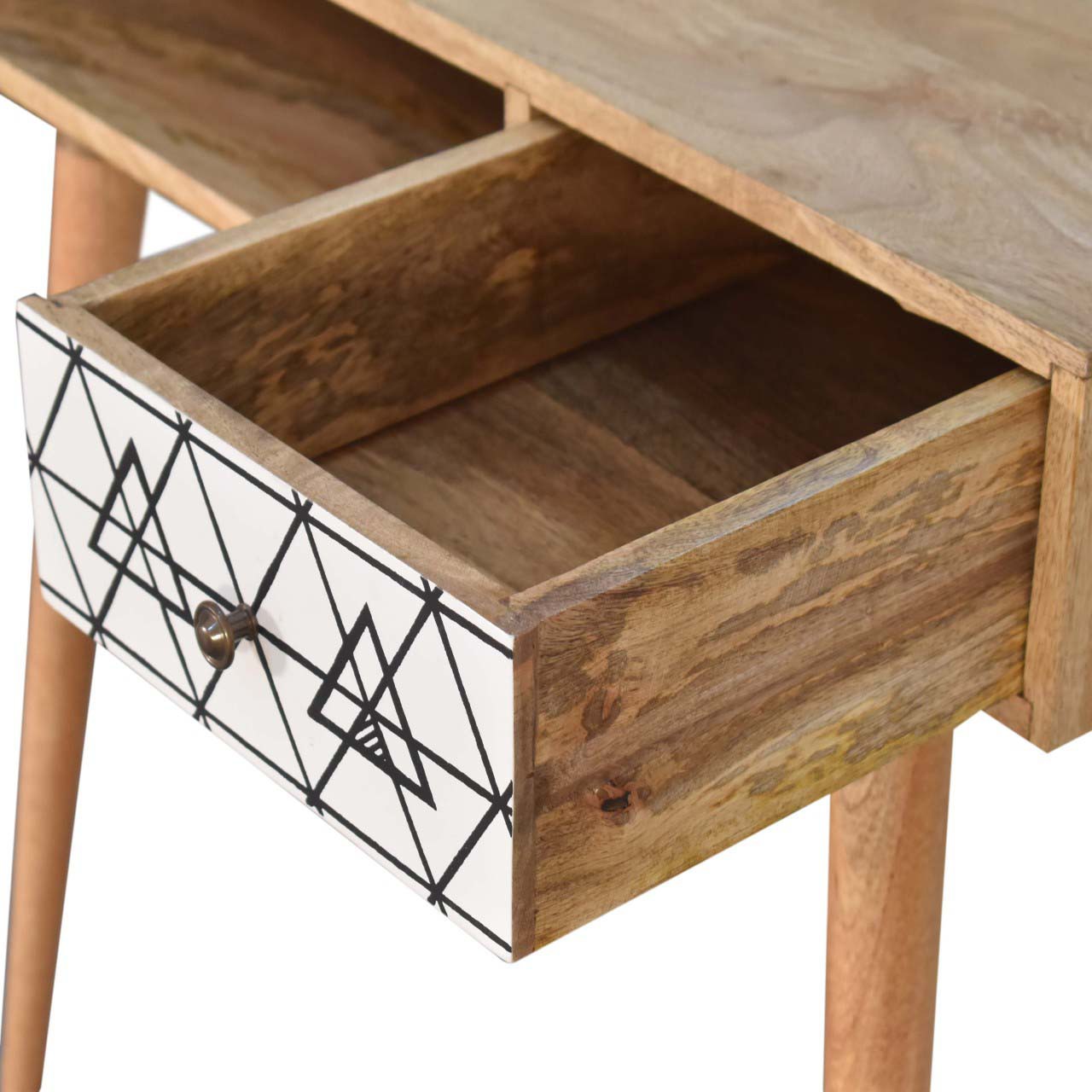 Solid Mango Wood Triangle Printed Writing Desk - Image 6