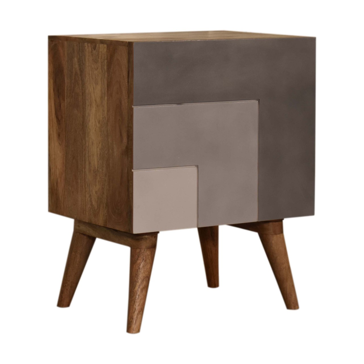 Solid Mango Wood Quebec Grey Bedside - Image 3