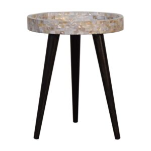 Solid Mango Wood Honeycomb Mosaic End Table