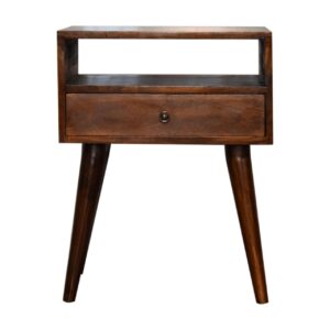 Mango Wood Modern Chestnut Solid Wood Bedside