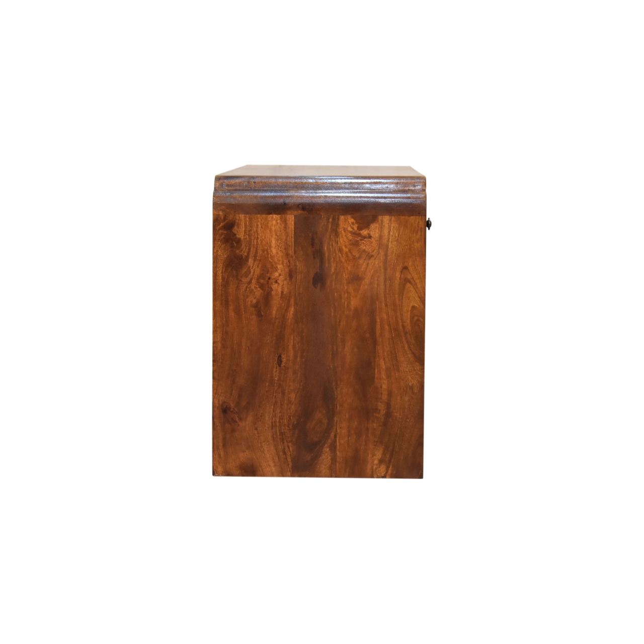 Solid Chestnut Finished Mango Wood Two Drawer One Slot Curved Top Newton Console Table - Image 8