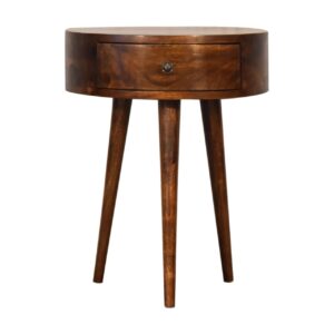 Mango Wood Chestnut Semi Circle Bedside