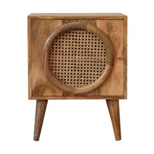 Solid Mango Wood Oak Finished Larissa Bedside