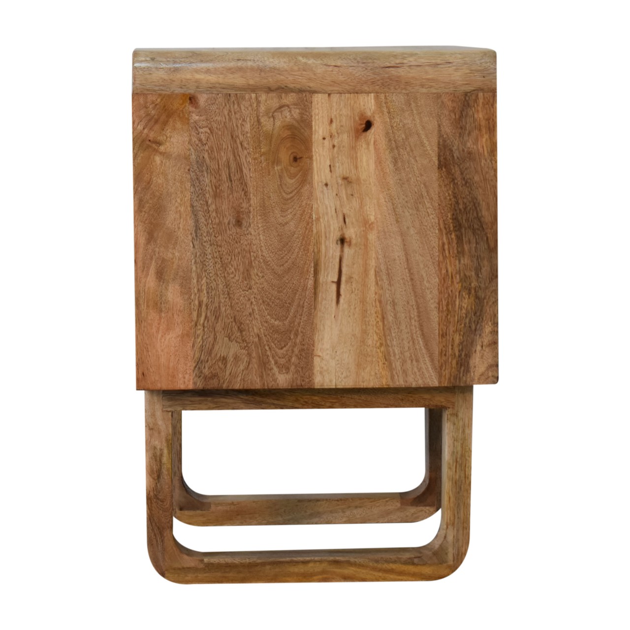 Solid Mango Wood Oak and Rattan Finished 1 Door Tallin Bedside - Image 8