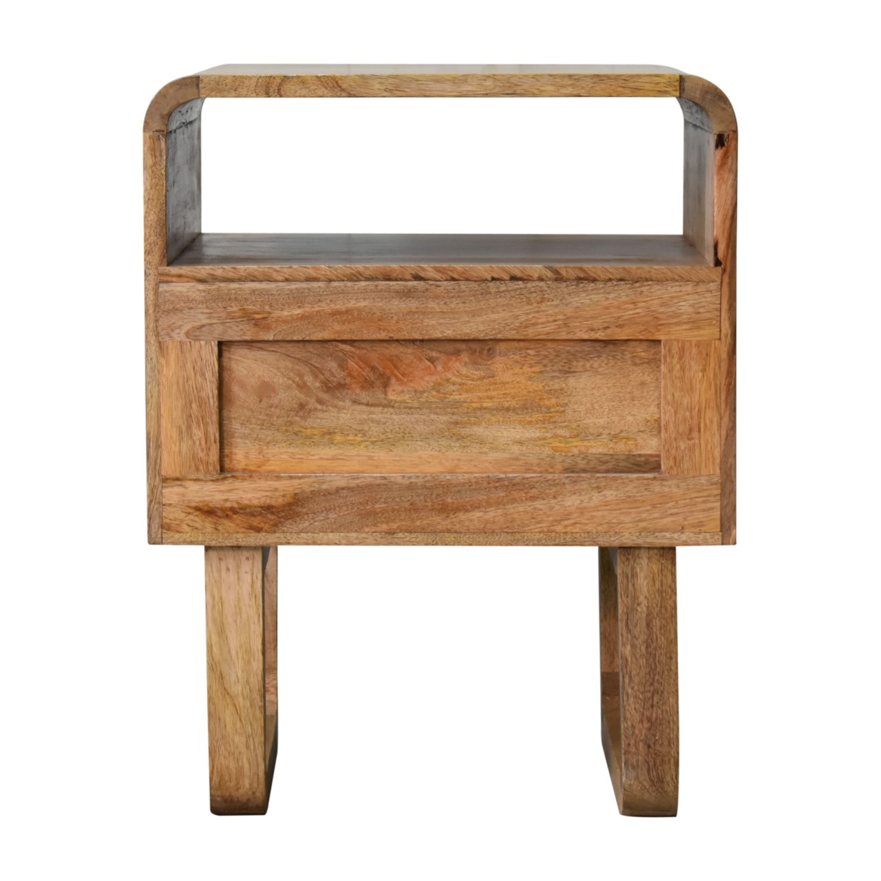 Solid Mango Wood Oak and Rattan Finished 1 Door Tallin Bedside - Image 9