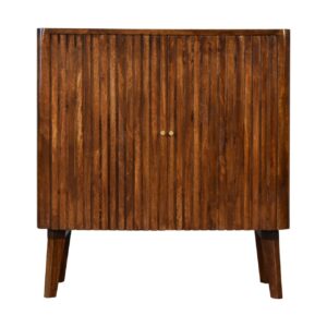 Solid Mango Wood Chestnut Finished 2 Door Reeve Cabinet