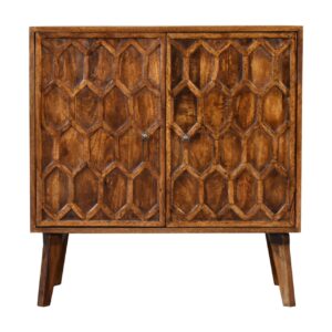 Solid Mango Wood Chestnut Finished Amouri 2 Door Cabinet