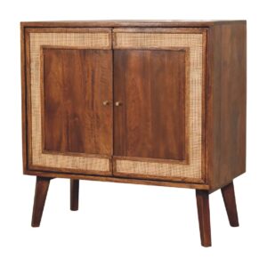 Solid Mango Wood Chestnut Finished 2 Door Cabinet