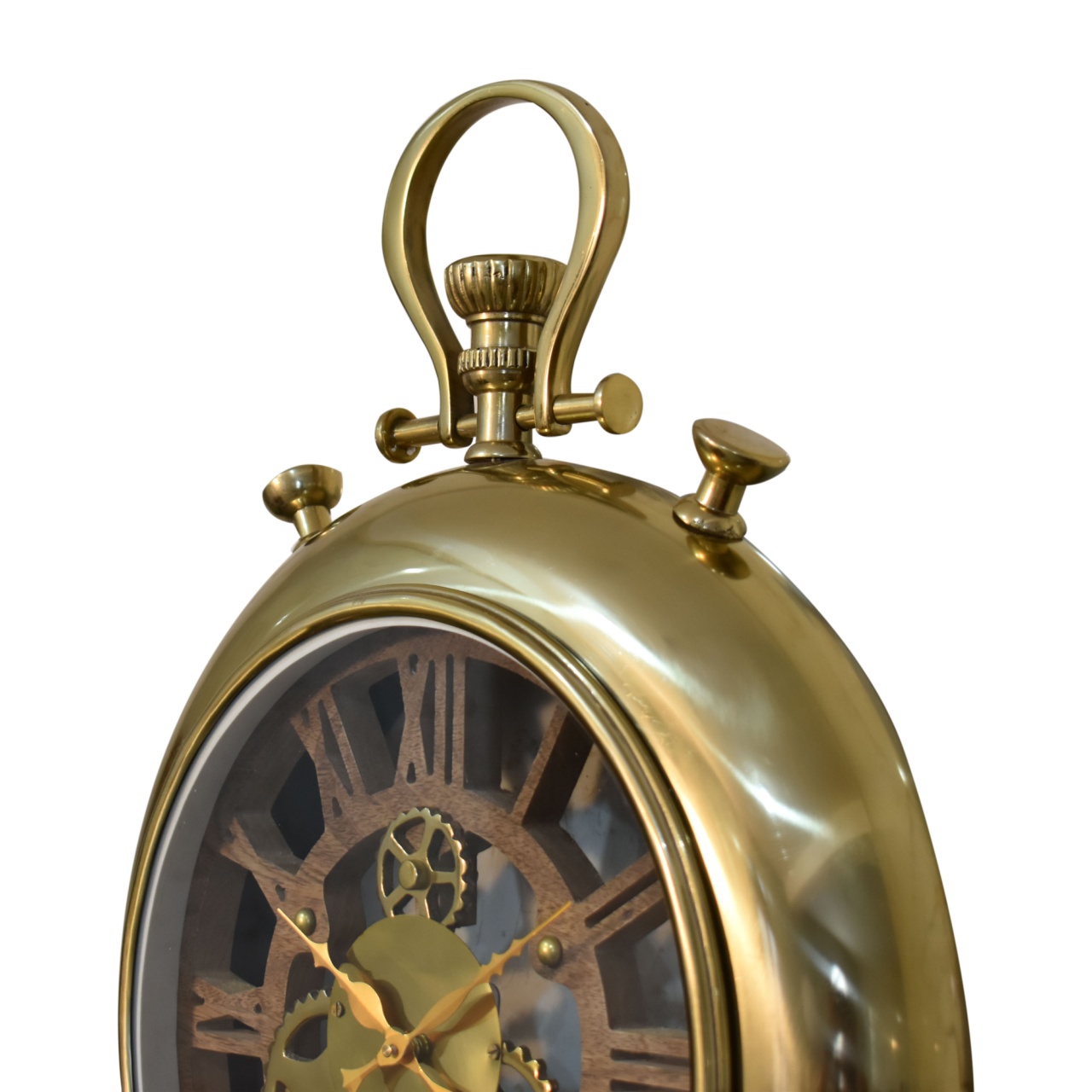 Solid Mango Steampunk Gold Coloured Wall Clock - Image 5
