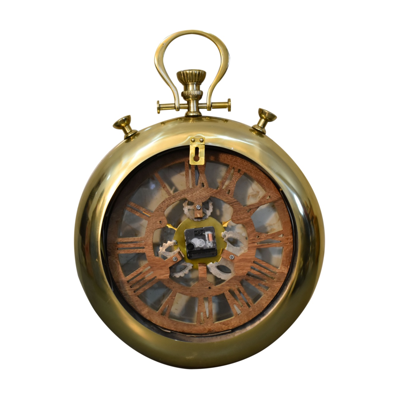 Solid Mango Steampunk Gold Coloured Wall Clock - Image 8