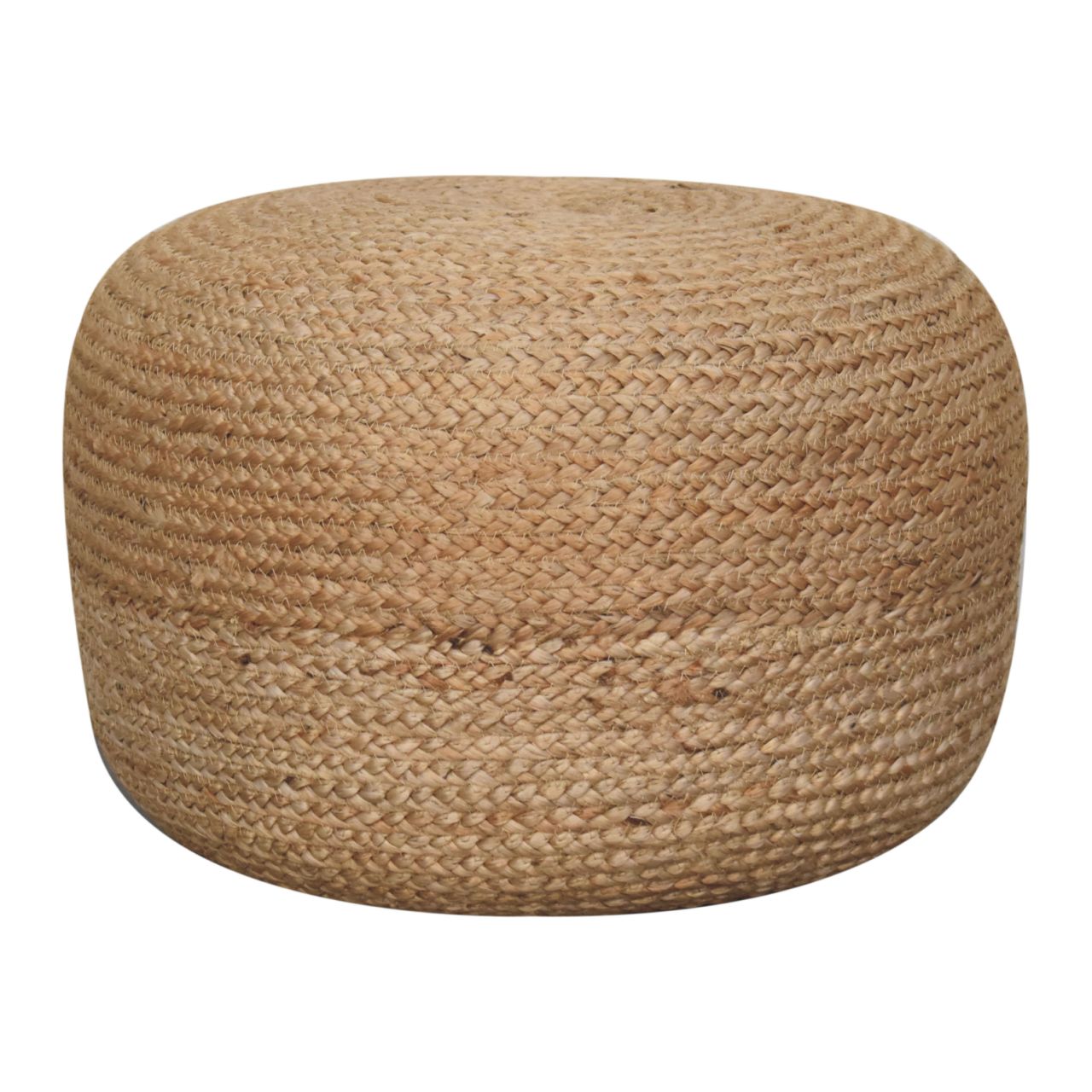 Solid Mango Wood Jute Footstool/Pouffe