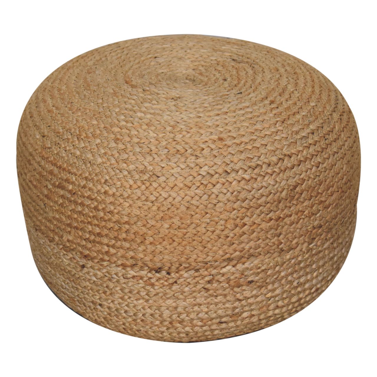 Solid Mango Wood Jute Footstool/Pouffe - Image 2