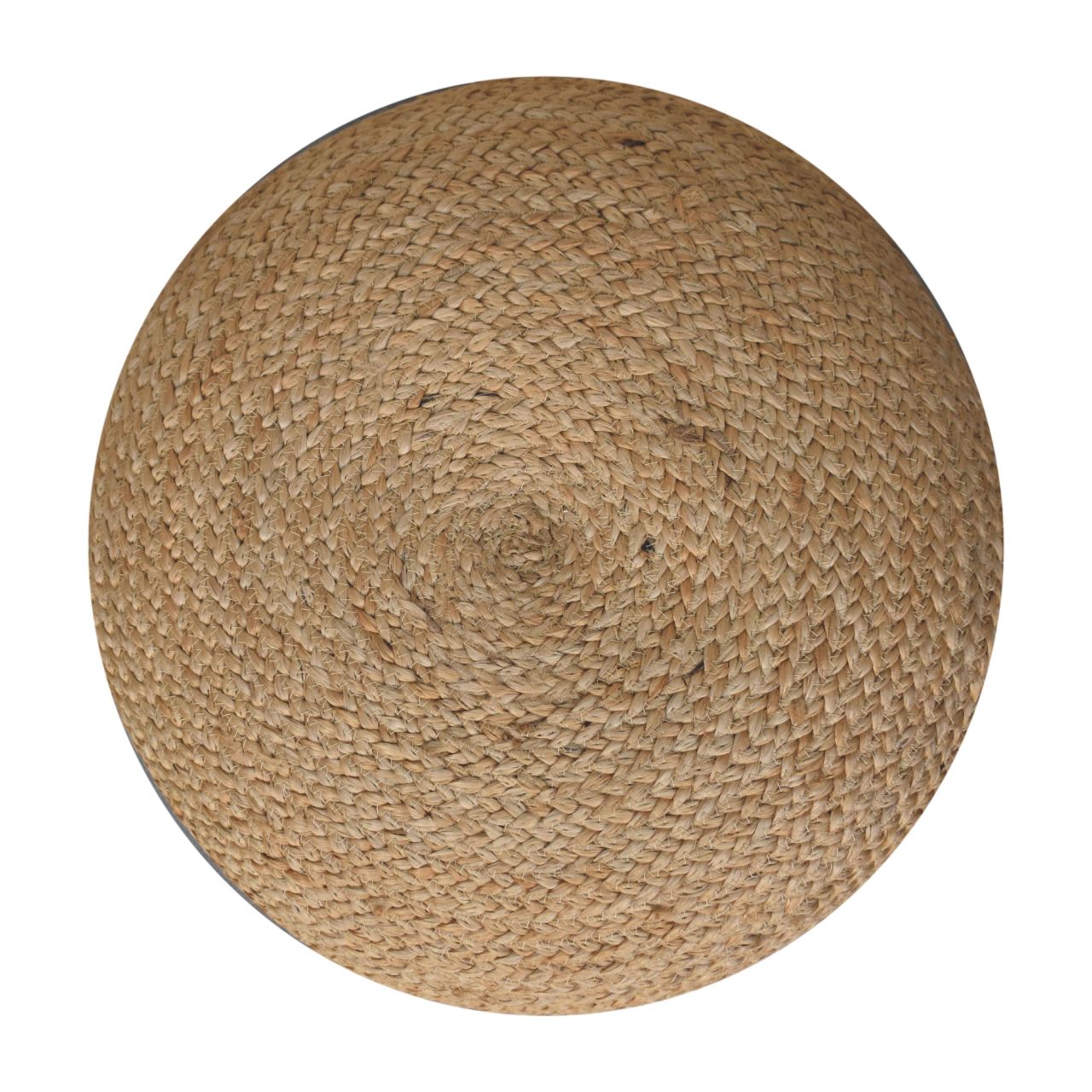 Solid Mango Wood Jute Footstool/Pouffe - Image 4