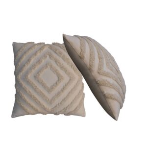 Solid Mango Cream Tacy Cushion Set of 2