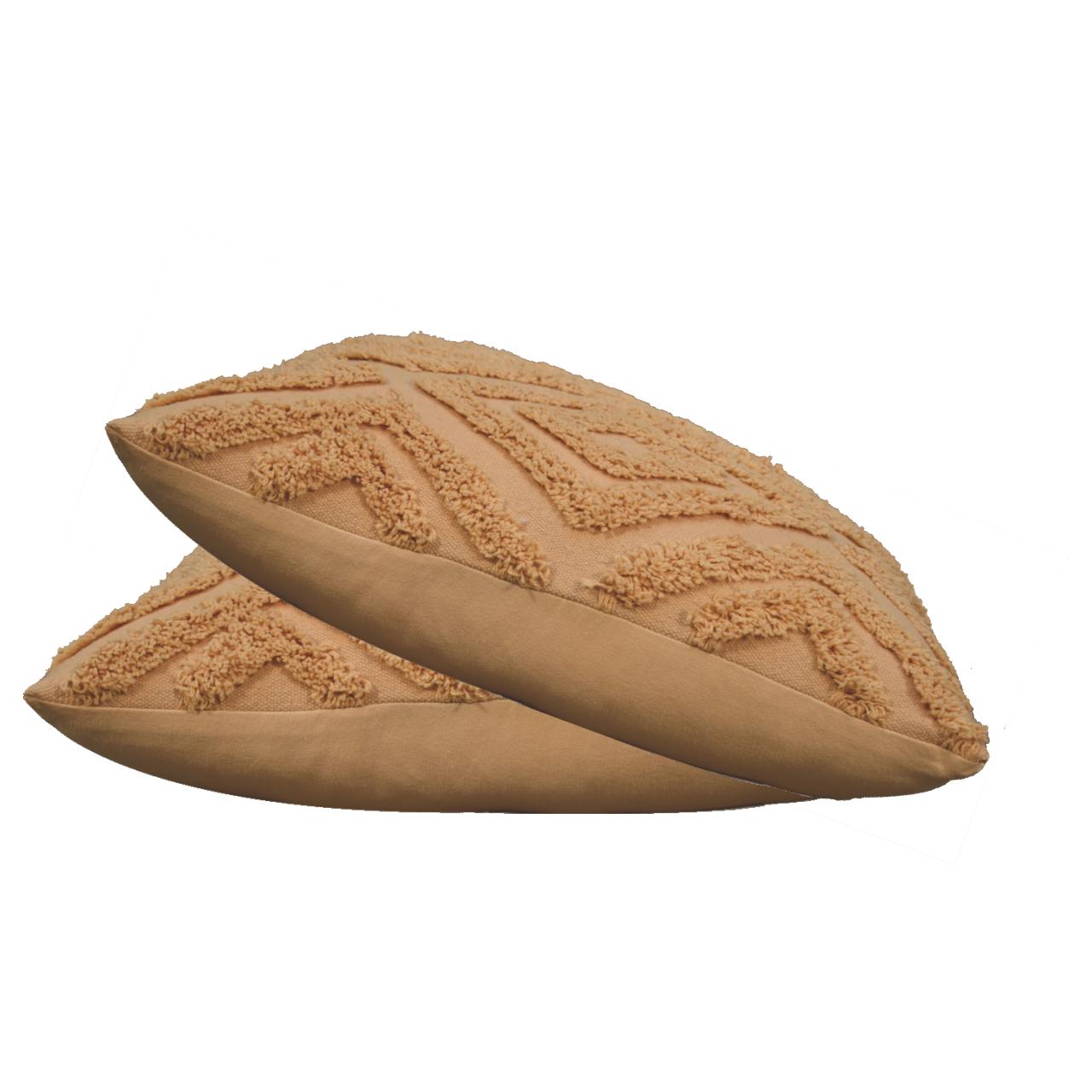 Solid Mango Mustard Mini Diamond Tassle Cushion Set of 2 - Image 2