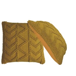 Solid Mango Set of 2 Alda Mustard Cushions