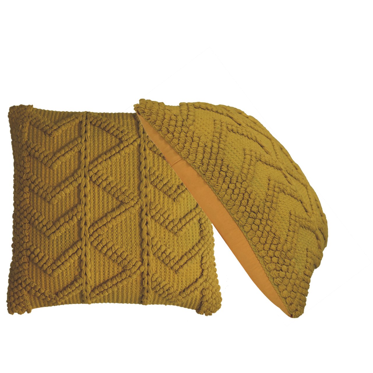 Solid Mango Set of 2 Alda Mustard Cushions