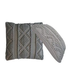 Mango Wood Nola Cushion Set of 2 - Grey