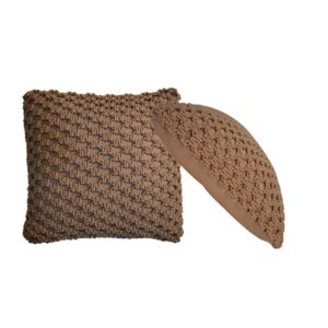 Mango Wood Myra Cushion Set of 2 - Coffee