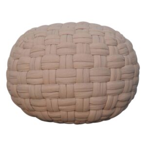 Mango Wood Tube Pouffe Cream