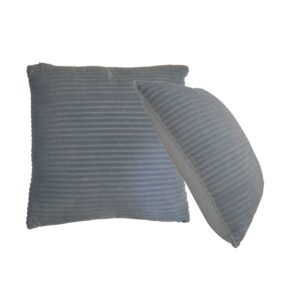 Mango Wood Ribbed Grey Cushion Set of 2