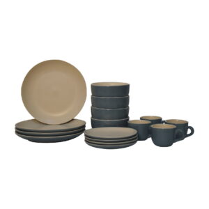 Solid Mango Set of 16 Haile Grey Dinner Service