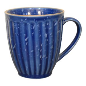 Solid Mango Blue Ribbed Mug - Set of 4