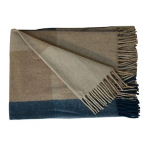 Selin Multi Blue Woolen Throw (Queen size 150 x 180cm)