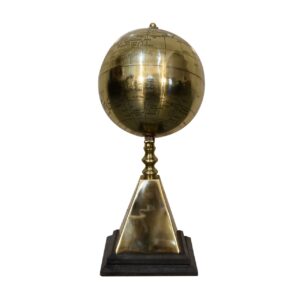 Solid Mango Gold Coloured Brass Pyramid Globe