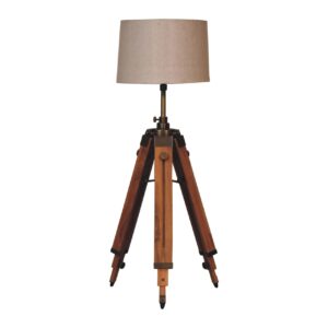 Solid Mango Wood Wooden Tripod Lamp
