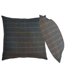 Solid  Mango Wood 2 Quinn Pewter Cushions