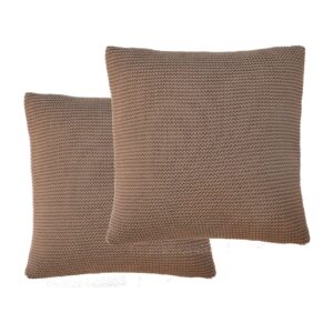 Mango Wood Brown Cotton Cushion Set of 2
