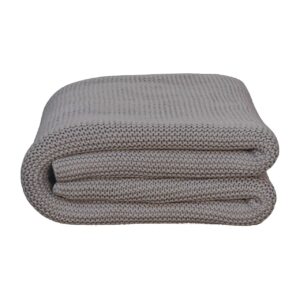 Mango Wood Double Grey Knitted Throw