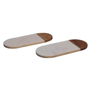 Solid Mango and White Marble Chopping Board