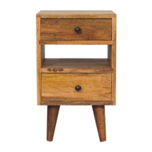 Solid Mango Wood Mini Classic Multi Oak-ish Bedside