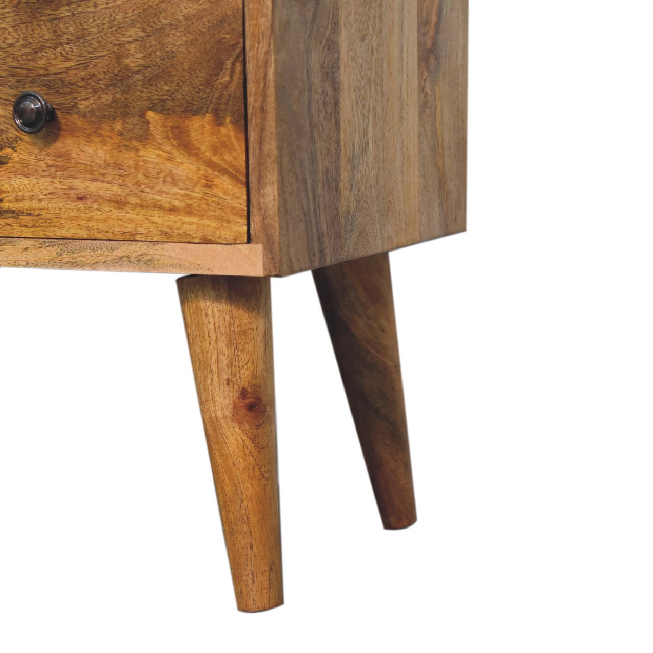 Solid Mango Wood Oak Finished Classic Coffee Table with 2 Drawers - Image 8