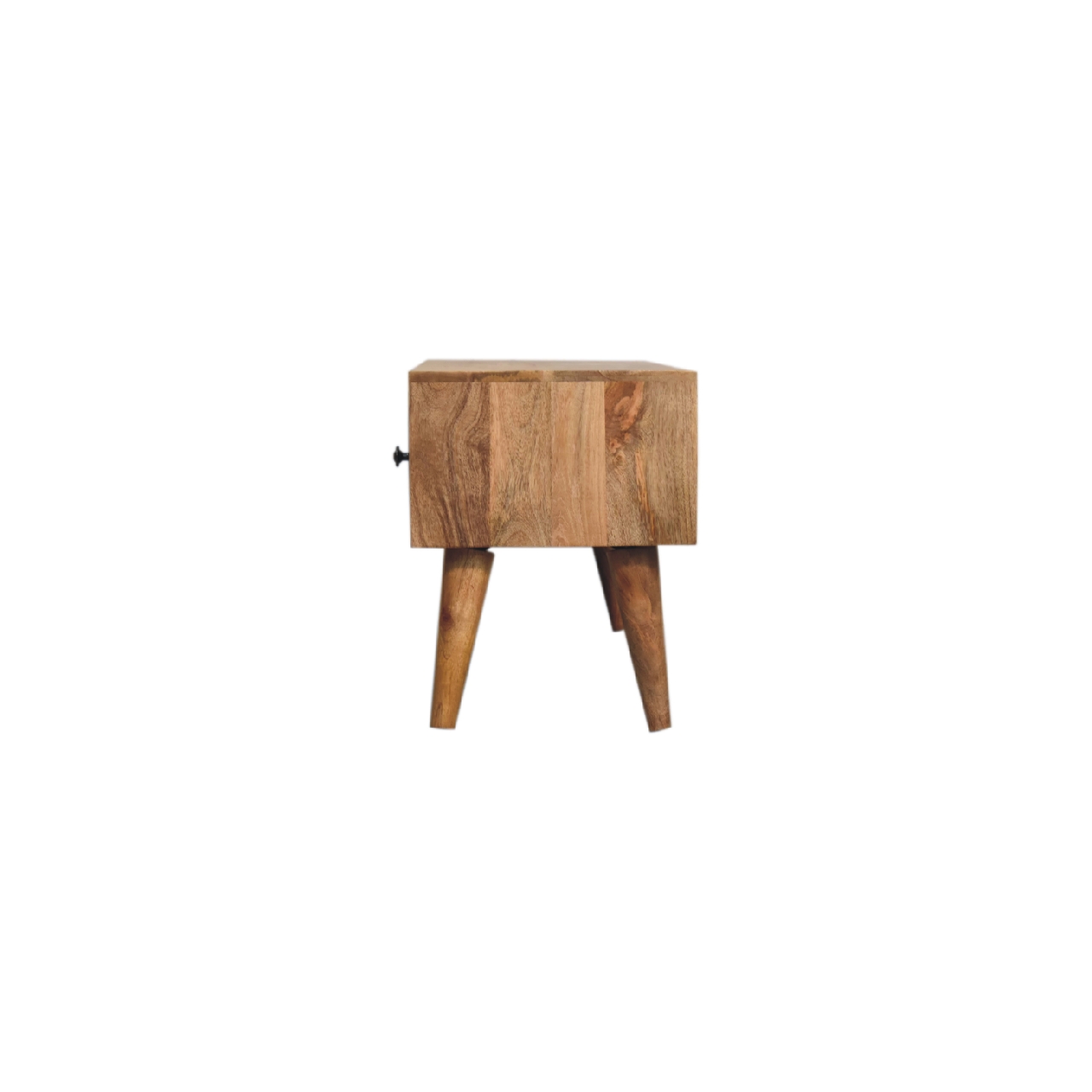 Solid Mango Wood Oak Finished Classic Coffee Table with 2 Drawers - Image 9