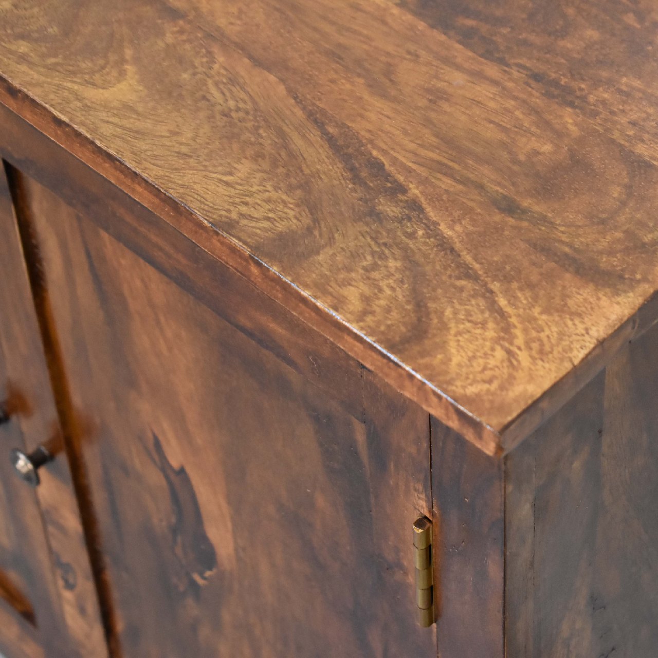 Solid Mango Wood Chestnut Finished Classic Coffee Table with 2 Drawers - Image 4