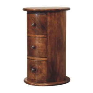 Solid Mango Wood Mini Chestnut Drum Chest