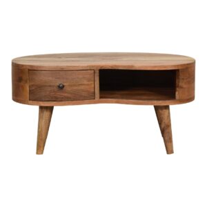 Mango Wood Mini Oak-ish Wave Coffee Table