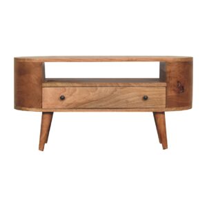 Mango Wood Mini Rounded Entertainment Unit