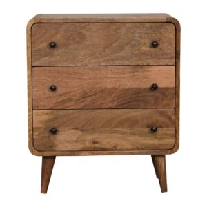 Mango Wood Mini Curved Oak-ish Chest