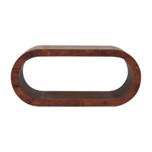 Solid Mango Wood Chestnut Finished Wall Mounted Media Unit