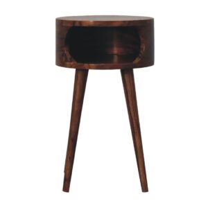 Solid Sheesham Honey Finished Wood Alina Open Bedside Table/Cabinet