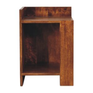 Solid Mango Chestnut Finished Wood Box Bedside Table/Cabinet