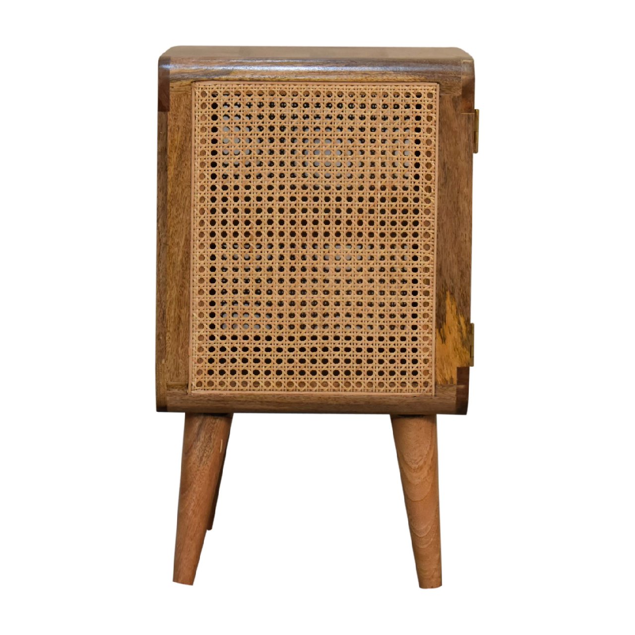 Solid Mango Wood Oak and Rattan Woven Door Bedside - Image 8