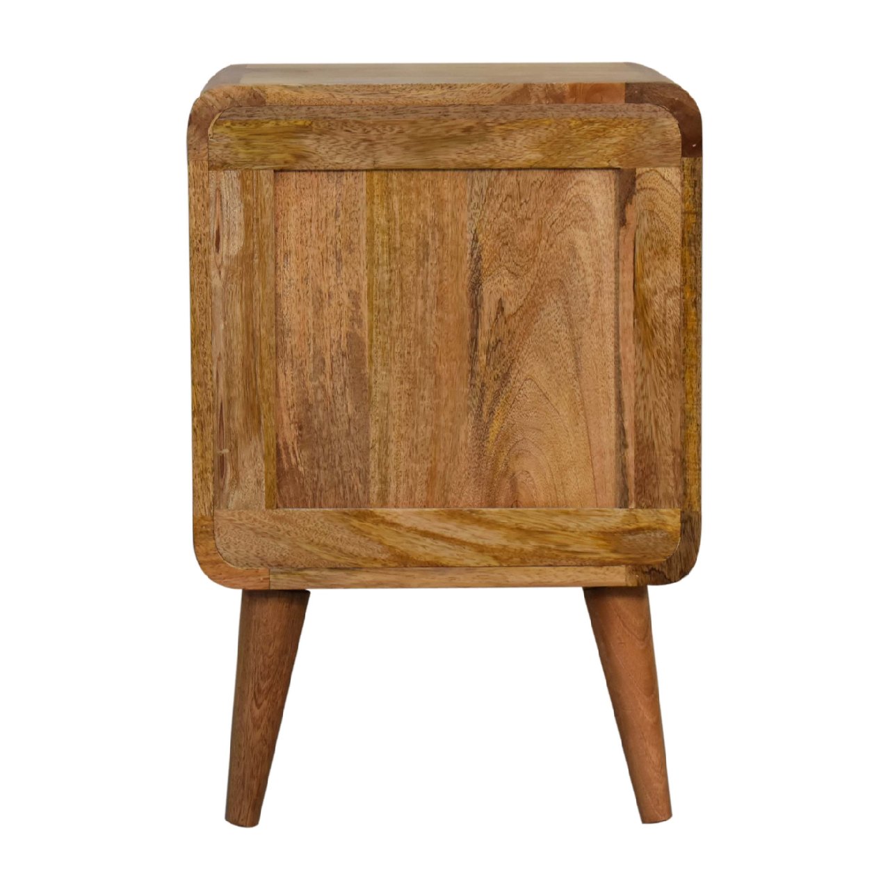 Solid Mango Wood Oak and Rattan Woven Door Bedside - Image 9