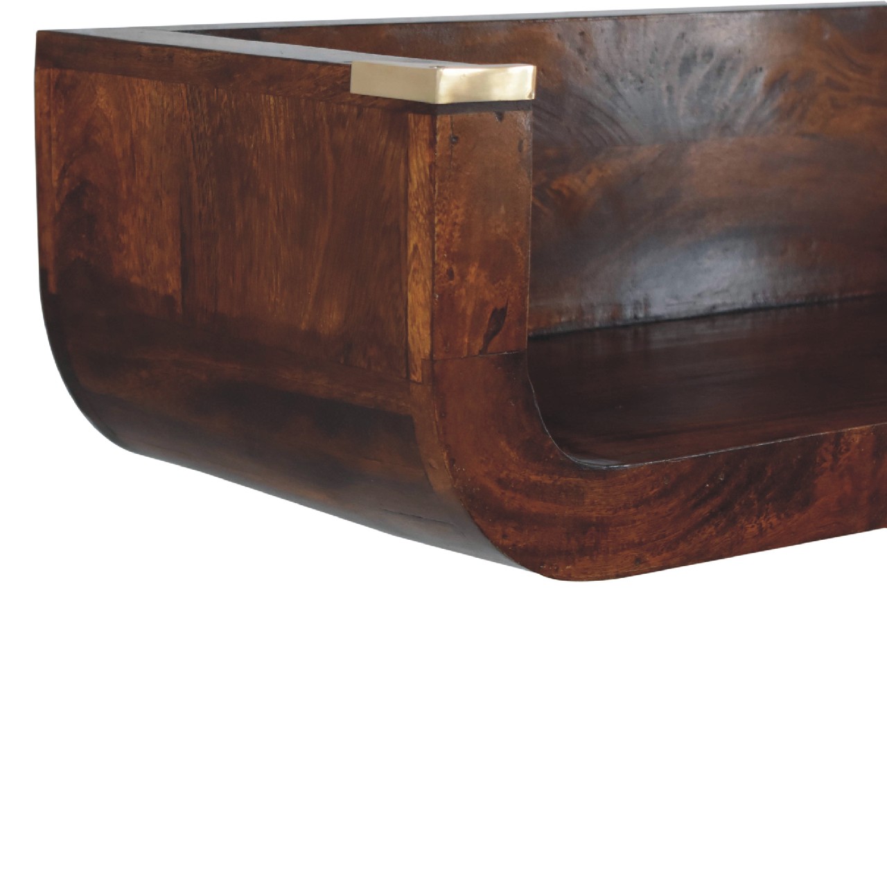 Solid  Mango Wood Indira Chestnut Floating Console - Image 5